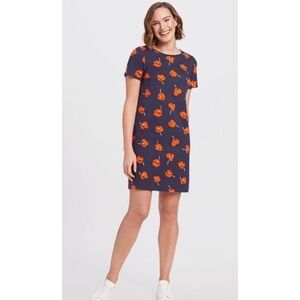 Draper James Navy Blue Tie Back Ponte Poppy Dress
